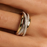 Zirconia Bicolor Crossover Ring - M model