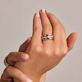 Triple Band Ring with stone