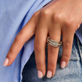 Triple Band Ring with stone