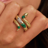 Emerald Snake Ring