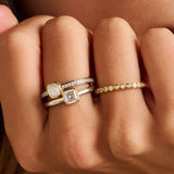 Double Cushion Zirconia Ring