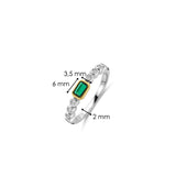 Baguette Tennis Ring Emerald Green
