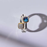 Double Cushion Zirconia Ring