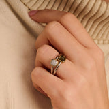 Double Cushion Zirconia Ring