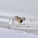 Double Cushion Zirconia Ring