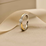 Zirconia Crossover Ring with stone