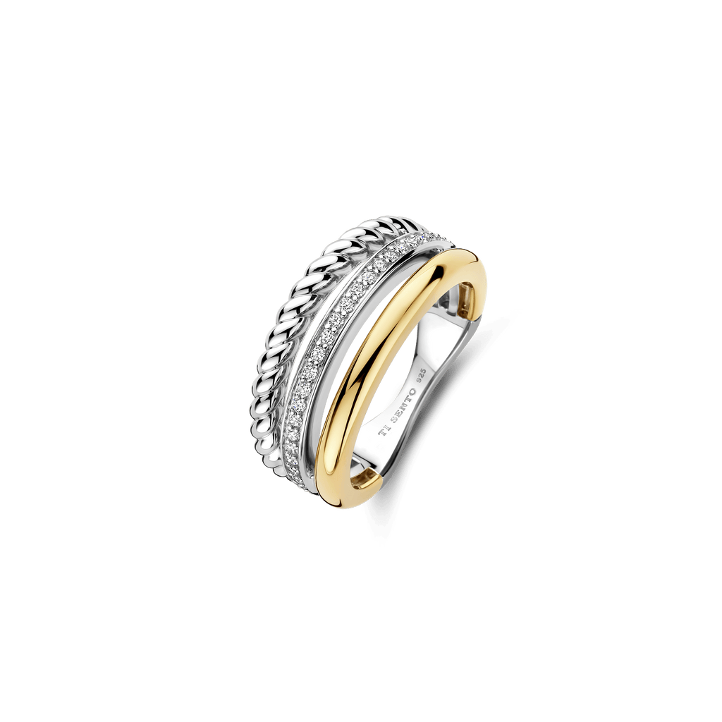 Sentio Rings Structured Triple Band Zirconia Ring – TI SENTO