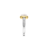 Zirconia Cushion Ring with pearl
