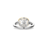 Zirconia Cushion Ring with pearl