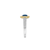 Blue Zirconia Cushion Ring