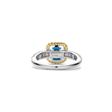 Blue Zirconia Cushion Ring