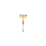 Rectangular Zirconia Ring Light Blue