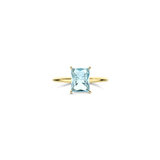 Rectangular Zirconia Ring Light Blue