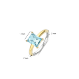 Rectangular Zirconia Ring Light Blue