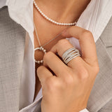 Stardust Zirconia Crossover Ring - M model
