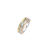 Contrast Tricolor Zirconia Ring