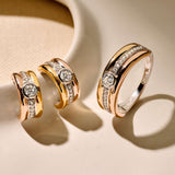 Contrast Tricolor Zirconia Ring