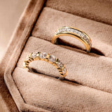Triple Band Zirconia Ring Gold Vermeil