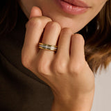 Triple Open Band Zirconia Ring Gold Vermeil