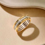 Triple Open Band Zirconia Ring Gold Vermeil