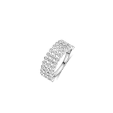 Layered Round Zirconia Ring Silver
