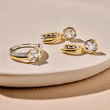 Double Band Zirconia Ring Gold Vermeil