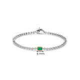 Baguette Tennis Bracelet Emerald Green
