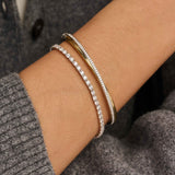 Zirconia Crossover Bangle Bicolor