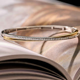 Zirconia Crossover Bangle Bicolor