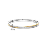 Zirconia Crossover Bangle Bicolor