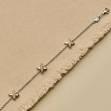 Bicolor Zirconia Cross Bracelet