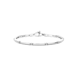 Classic Rectangular Zirconia Bangle Silver