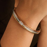Contrast Tricolor Zirconia Bangle