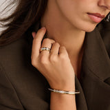 Contrast Tricolor Zirconia Bangle