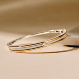 Contrast Tricolor Zirconia Bangle