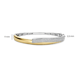 Contrast Twisted Zirconia Bangle