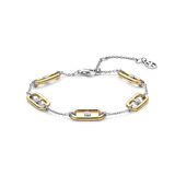Open Link Bracelet with Round Zirconia
