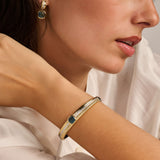 Blue Cushion Structure Bangle