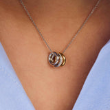 Triple Circle Zirconia Necklace
