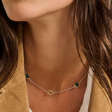 Blue Cushion Charm Necklace