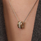 Tricolor Triple Circle Zirconia Necklace