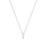 Zirconia Bar Necklace Silver