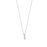 Zirconia Bar Necklace Silver