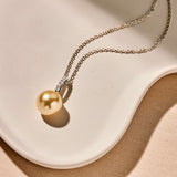 Icon Pearl Necklace Champagne