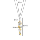 Zirconia Twist Necklace with pendant