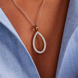 Classic Soft Oval Zirconia Necklace with pendant
