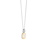 Zirconia Cushion Pearl Necklace with pendant