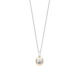 Zirconia Cushion Pearl Necklace with pendant