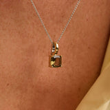 Necklace with Khaki Square pendant