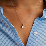 Necklace with Square Pearl pendant 11mm
